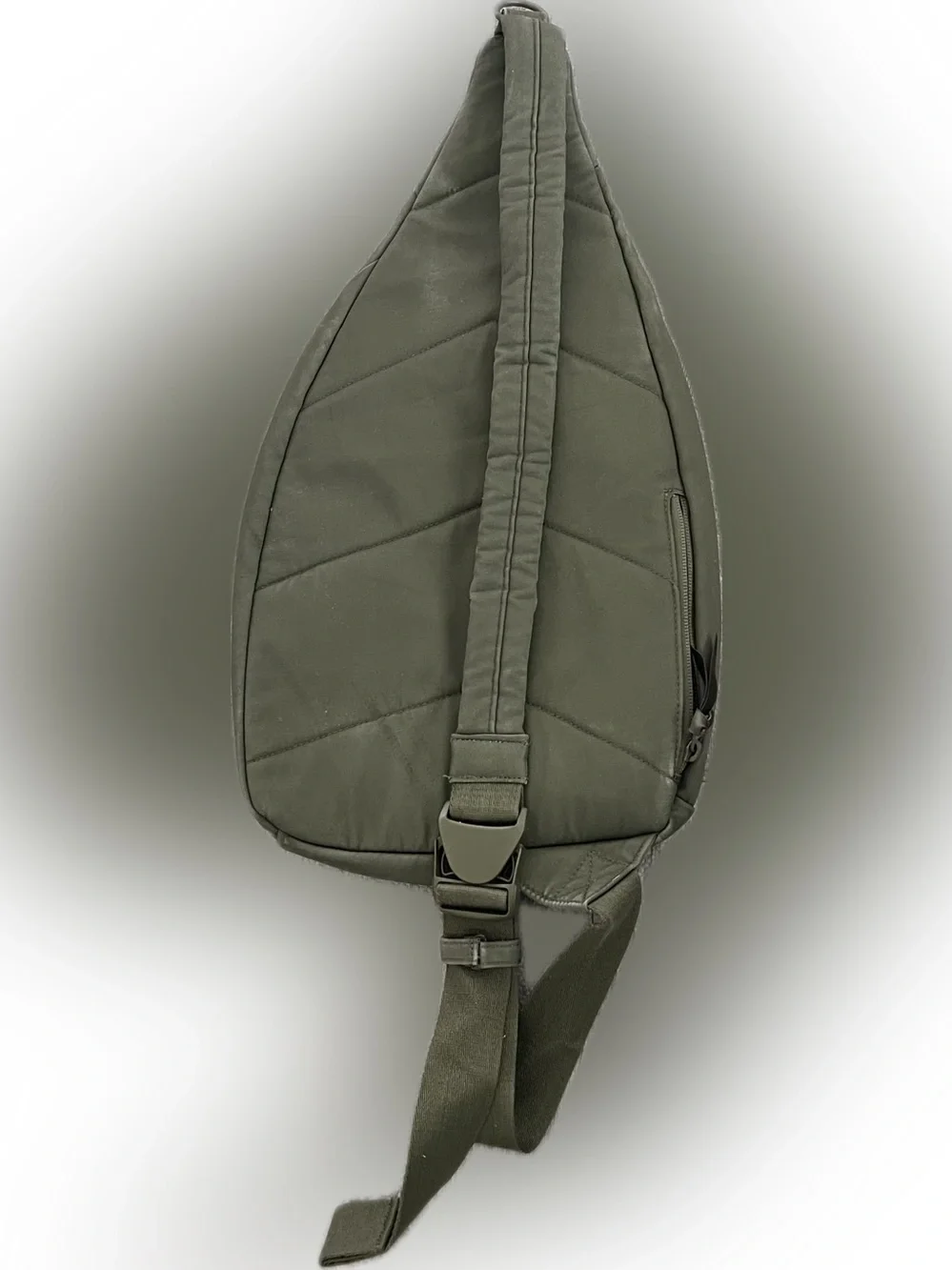 Vera Bradley Green Quilted Sling Crossbody Bag Adjustable Strap Zip Closure